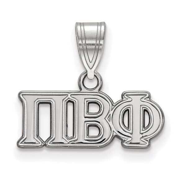 Sterling Silver Pi Beta Phi Medium Greek Letters Pendant - Picture 1 of 4